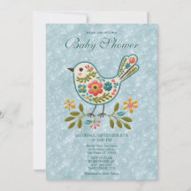 Little Bird Floral Green Lees Baby Shower