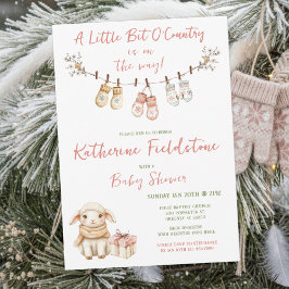 Invitación Little Bit Of Country Winter Boho Baby Girl Shower
