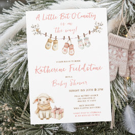 Invitación Little Bit Of Country Winter Boho Baby Girl Shower