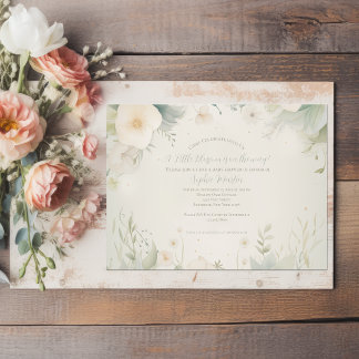 Invitación Little Blossom Illustrated Flower Baby Shower