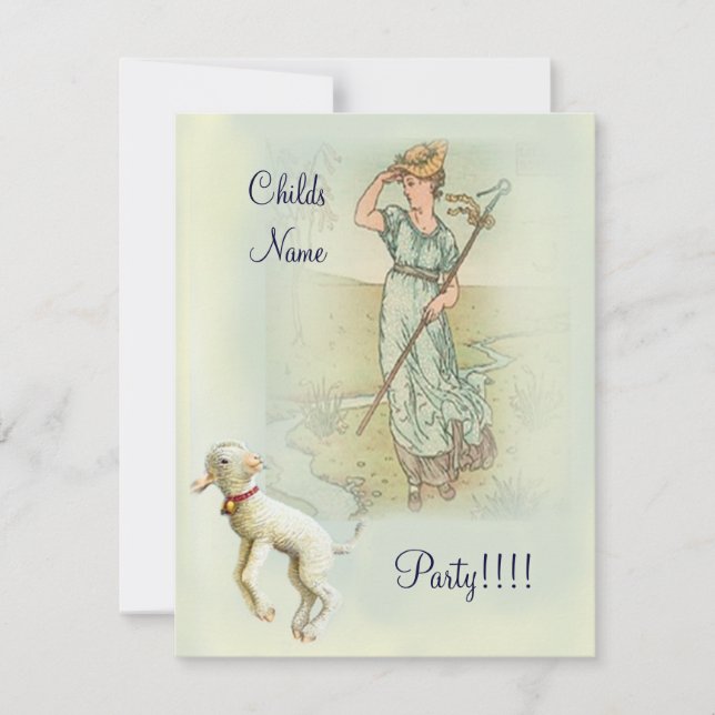 Invitación Little Bo Peep (Anverso)