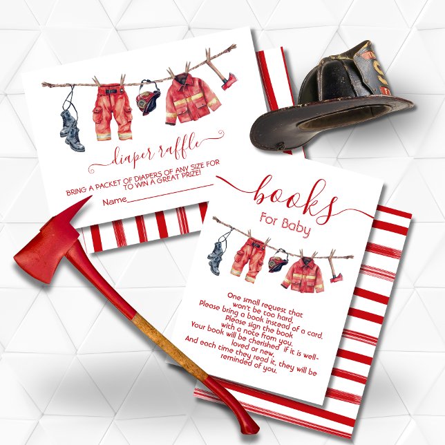 Invitación LIttle bombero Baby Shower Clothesline (Subido por el creador)