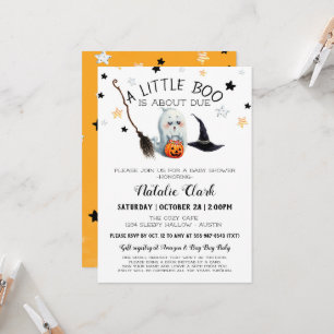 Invitación Little Boo Baby Shower Bopkin Ghost Halloween