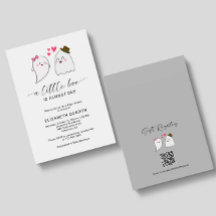 Little Boo Baby Shower Halloween Ghost QR Code