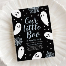 Little Boo Blue Ghost Halloween Baby Shower