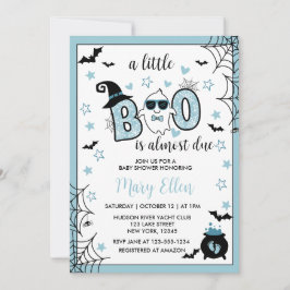 INVITACIÓN LITTLE BOO BLUE HALLOWEEN BABY SHOWER