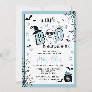 INVITACIÓN LITTLE BOO BLUE HALLOWEEN BABY SHOWER