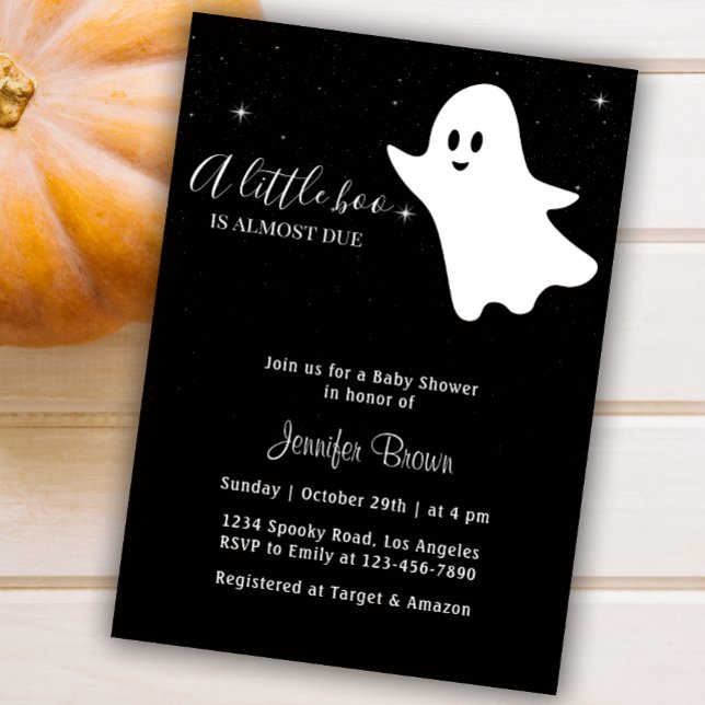 Invitación Little Boo Cute Ghost Halloween (Subido por el creador)