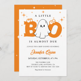 Invitación Little Boo Cute Neutral Halloween Baby Shower
