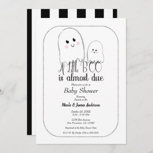 Invitación Little BOO Due Ghost Halloween Baby Shower