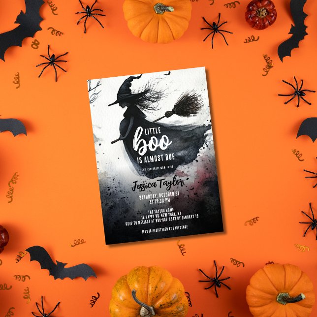 Invitación Little Boo es casi debido a la acuarela de Wroom (Subido por el creador)