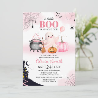 Invitación Little Boo está casi lista niña rosa Baby Shower