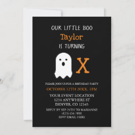 Invitación Little Boo Fall Halloween Cumpleaños