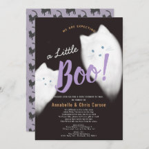 Little Boo Ghost Cat Halloween Baby Shower por cor