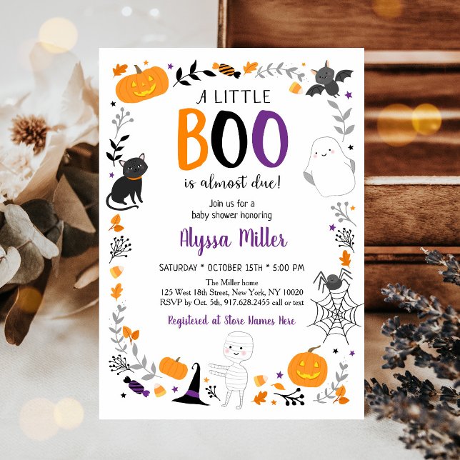 Invitación Little Boo Ghost Halloween Baby Shower (Subido por el creador)