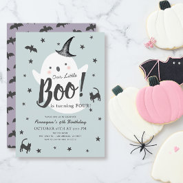 Invitación Little Boo Ghost Halloween Blue Boy Cumpleaños