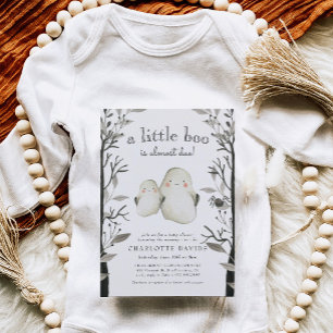 Invitación Little Boo Ghost Halloween Fall Baby Shower