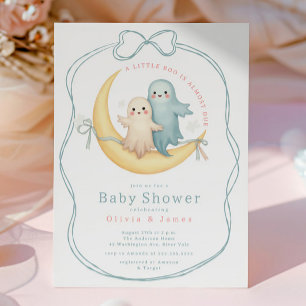 Invitación Little Boo Ghost Pareja Baby Shower