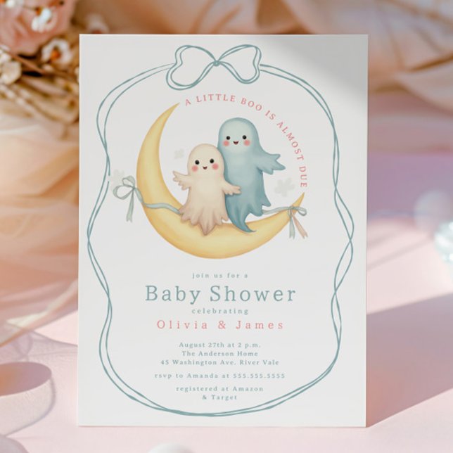 Invitación Little Boo Ghost Pareja Baby Shower (Subido por el creador)
