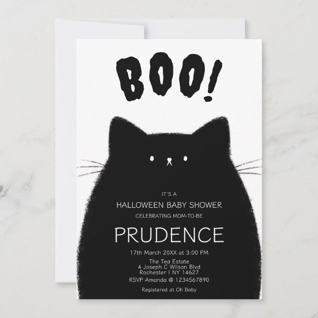 Invitación Little Boo Halloween Baby Shower (Anverso)
