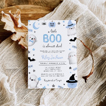Little Boo Halloween Blue Ghost Baby Shower