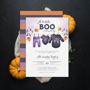 Invitación Little Boo Halloween Cae Octubre Bebé Chica Ducha