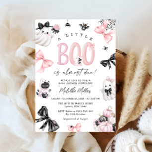 Invitación Little Boo Halloween Chica Baby Shower