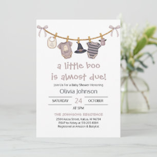 Invitación Little Boo Halloween Clothes Baby Shower