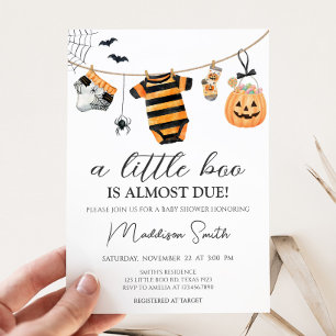 Invitación Little Boo Halloween Clothesline Baby Shower