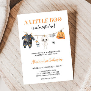 Invitación Little Boo Halloween Clothesline Baby Shower