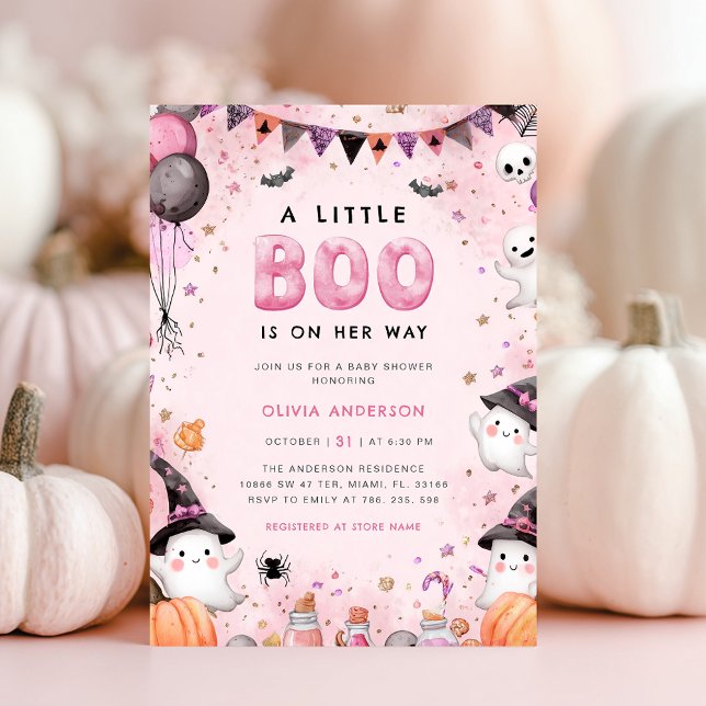 Invitación Little Boo Halloween Ghost Baby Shower (Subido por el creador)