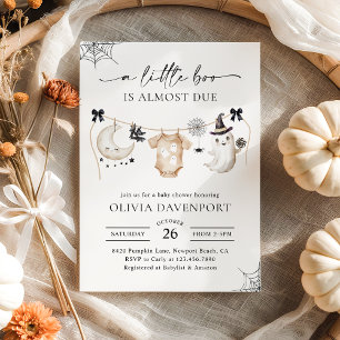 Invitación Little Boo Halloween Ghost Clothesline Baby Shower