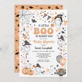 Invitación Little Boo Halloween Ghost Neutral Baby Shower