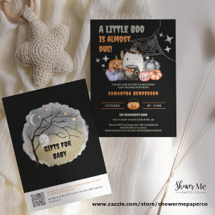 Invitación Little Boo Halloween Registro de Baby Shower Códig