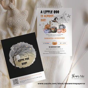 Invitación Little Boo Halloween Registro de Baby Shower Códig