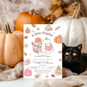 Invitación Little Boo New Chapter Otoño Fall Baby Shower