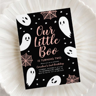 Invitación Little Boo Pink Ghost Halloween Cumpleaños