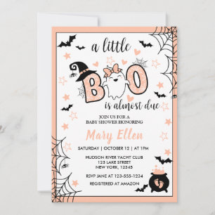 INVITACIÓN LITTLE BOO PINK HALLOWEEN BABY SHOWER