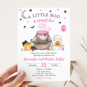 Invitación Little Boo Pink Halloween Baby Shower