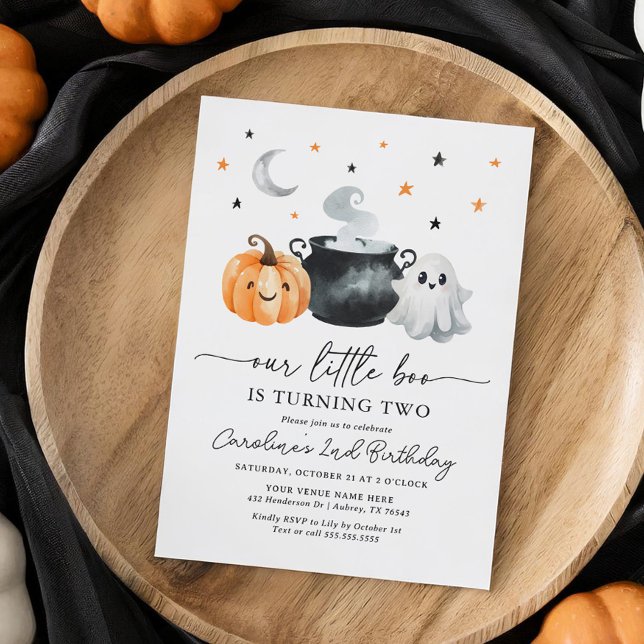 Invitación Little Boo Pumpkin Halloween Cumpleaños (Subido por el creador)