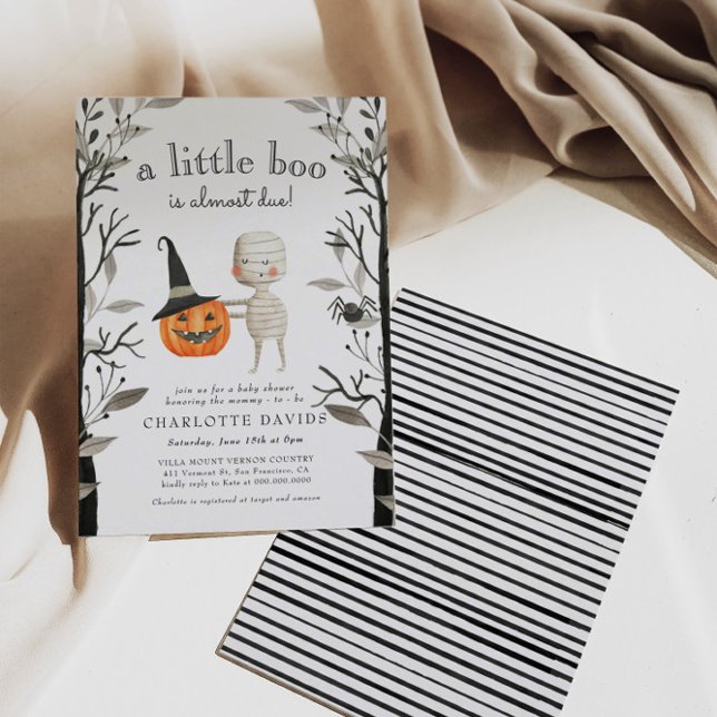Invitación Little Boo Pumpkin Spookone Halloween Baby Shower (Subido por el creador)