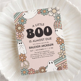 Invitación Little Boo Retro Halloween Baby Shower