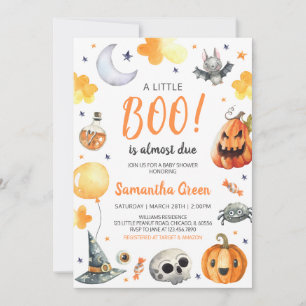 Invitación Little Boo Scary Halloween Baby Shower
