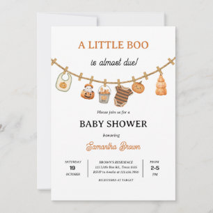 Invitación Little Boo se debe a la calabaza Halloween Baby Sh