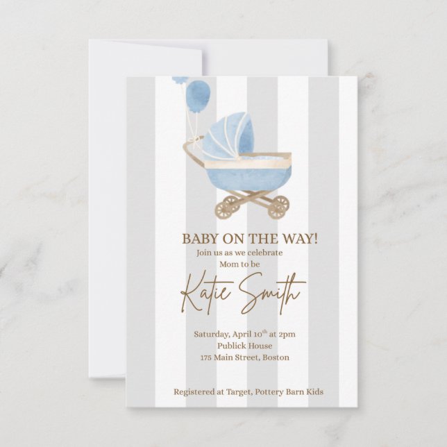 Invitación Little Boy Blue Ducha (Anverso)