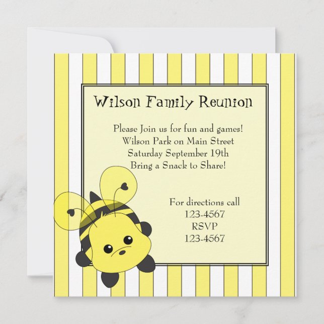 Invitación Little Bubmble Bee Cutie (Anverso)