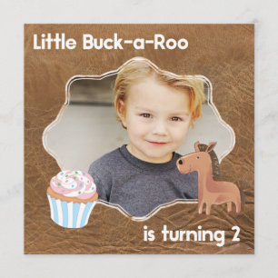 Invitación Little Buckaroo Second Birday Picture