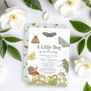 Invitación Little Bug Insect Mushroom Boy Baby Shower