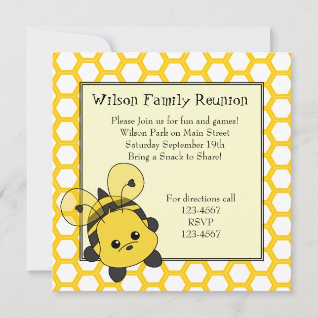 Invitación Little Bumble Bee Cutie (Anverso)