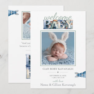 Invitación Little Bunny Blocks Bienvenida